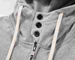 H5548 Suministro del Fabricante, Sudadera con Capucha Gris Estilo Ninja con Forro de Felpa Francesa de 350 Gsm, Personalizada al por Mayor - Product Image 4