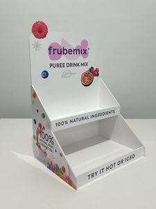 Xúc Tiến bán lẻ Countertop hộp hiển thị các tông sóng khay truy cập 2 hai Tier có thể gập lại hiển thị các tông trường hợp - Product Image 2