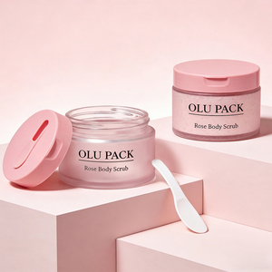 ขวดครีมหน้าแก้วใสสีเหลืองอำพันด้านสีชมพูสีเขียวขนาด 60 มล. คุณภาพสูง <span class=keywords><strong>ขาย</strong></span>ดี พร้อมช้อนตักครีมแบบกำหนดเองได้ - Product Image 2