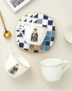 Set di Tazze da Caffè e Tè in Ceramica Ecologica con Bordo Dorato, Stile Moderno <span class=keywords><strong>Turco</strong></span> e Arabo, Set di Tazze e Piattini per Caffè - Product Image 6
