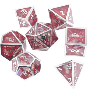 FEERON Juego de Dados Poliédricos Iridiscentes de Aleación de Zinc de 7 Piezas Grabados con Diseño de Espada Doble para DND COC TRPG, Ecológicos y Duraderos para RPG - Product Image 3