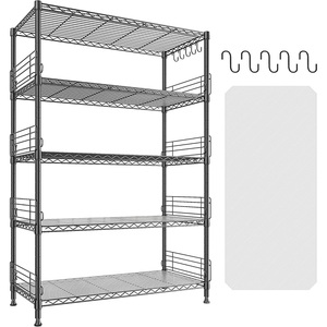 Estantería de Alambre de 5 Niveles con Ganchos y Bloqueadores Laterales, Estantes de Almacenamiento Resistentes de 900 LBS, Estantes para Despensa, Cocina y Armario - Product Image 1