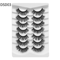 2025 nouveau Style frit court 7 paires 18mm DSD fait à la main mince vison cils réutilisables cheveux synthétiques longueur mixte