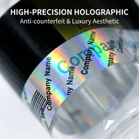 Étiquettes adhésives holographiques écologiques en PET imperméables avec logo personnalisé imprimé pour l'emballage de flacons de 10 ml, poudre de peptide