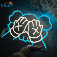 Enseigne néon LED personnalisée en gros, design gratuit, motif fille personnage de dessin animé, thème cosmique, pour décoration intérieure