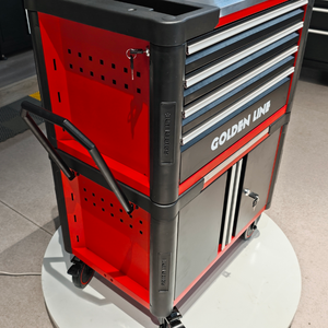 Chariot de rangement d'outils industriel portable, conception de meuble à tiroirs modulaire, poignée pliable, solution de marquage pour garage et chantier - Product Image 3