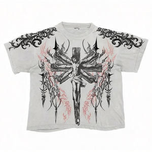 Camiseta transpirable de alta calidad Aceptar logotipo personalizado gráfico Vlon diseñador marca personalizada impresión algodón hombres camisetas - Product Image 2