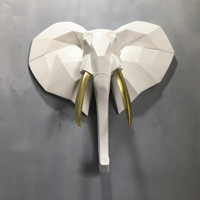 Vente en gros Grand fond Décoration murale Ornements créatifs Décoration intérieure Lumière créative nordique Sculpture de statut d'éléphant de luxe