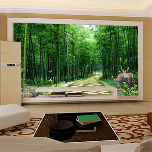 3D tươi tre rừng nghệ thuật Hình nền hoa mô hình vỏ và dính bức tranh tường không thấm nước nền tường - Product Image 2