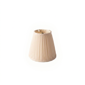 Beige Vertical Pleated Conical Fabric Clip-on Lampshade Replacement Shade for Chandelier Wall <b>Sconce</b> Home Hotel <b>Lighting</b> - Product Image 1