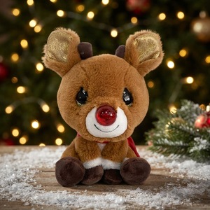 Peluche Super Morbido a Forma di Renna Natalizia con Sciarpa, Giocattolo Imbottito in Cotone PP, Regalo Perfetto per Bambini - Product Image 3