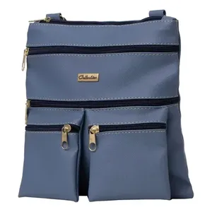 Borsa a Tracolla Delfina per Donna in Vera Pelle con Motivo Geometrico Vintage Invernale RFID per Uso Quotidiano - Product Image 1