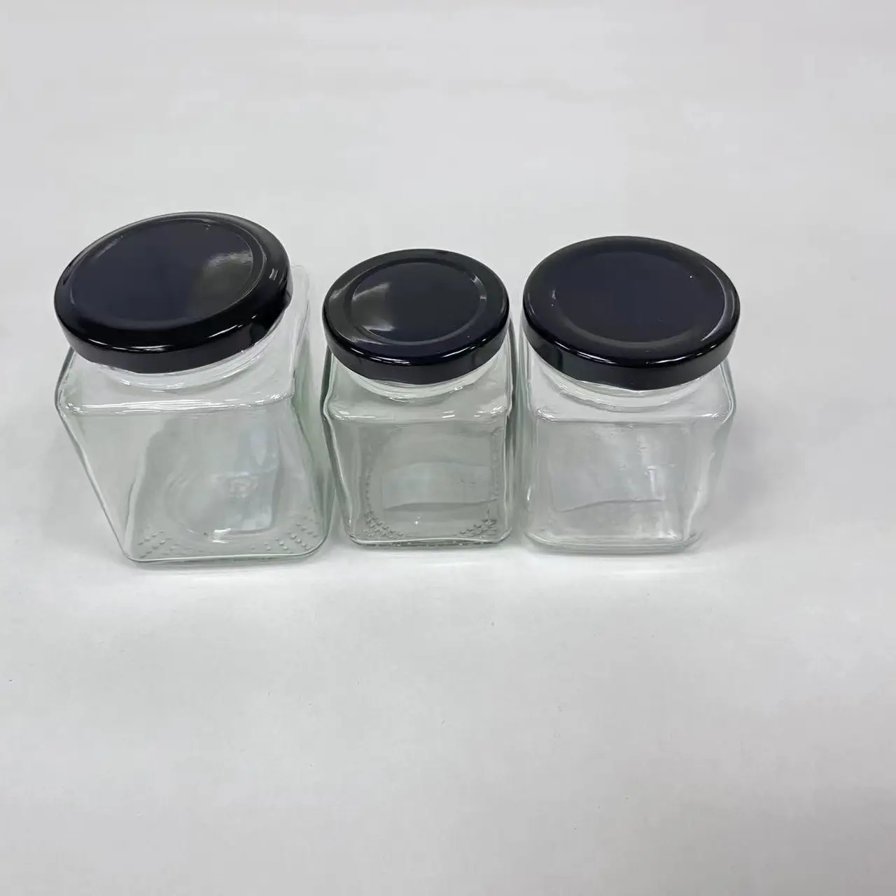 packaging glass jar 5cm d x 6cm h round glass jar black matte