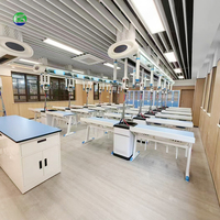Table de laboratoire de chimie moderne pour lycée avec structure en acier et surface en résine époxy pour les expériences des élèves