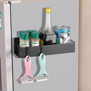 Étagère à épices magnétique à un niveau, organisateur de cuisine en métal pour économiser de l'espace, rangement pour réfrigérateur, étagère latérale pour réfrigérateur domestique - Product Image 2