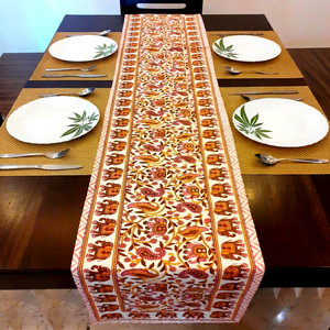 Ensemble de vaisselle en coton peint à la main de qualité supérieure, kit de tasses, durable, imprimé floral paisley, motif éléphant, design oriental, écologique, réutilisable - Product Image 1