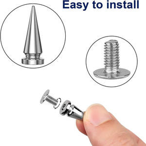 180 टेप किए हुए चमड़े के पंक रिवेट स्पाइक स्टड डिय स्क्रू धातु बुलेट-नुकीले हेड प्लेटिंग तकनीक - Product Image 3