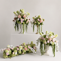 Boule de fleurs PPS de qualité supérieure, rose et verte, arrangement floral en soie 60cm 70cm pour centre de table de mariage, événement, décoration intérieure