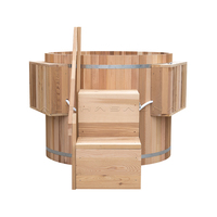 Baignoires traditionnelles en bois massif avec fonction de trempage, capacité 2-3 personnes, bain à remous extérieur autoportant en promotion