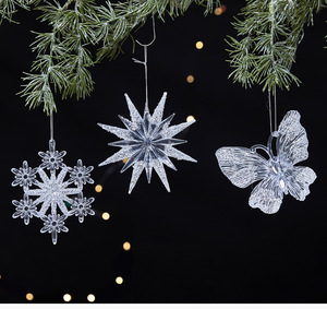 Transparent Acrylic Elk Snowflake Star Pendants Christmas Tree Holiday Decorations Set China Model Number Acrylic Pendant - Product Image 6