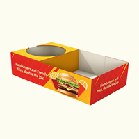 Caja para Hamburguesas Multifuncional de Cartón Ecológico con Personalización de Fábrica, Laminación Mate, para Bebidas y Papas Fritas