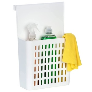 Cesta Organizadora Blanca para Puerta, 24x12x35.5cm, Cesta de Almacenamiento Colgante de Plástico para Cocina y Baño - Product Image 1