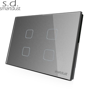 Smartdust Home 4 Gang Tuya Zigbee 3.0 Smart Home Switch No Neutral Capacitor Google Home <strong>Alexa</strong> <strong>Remote</strong> US Light Touch Wall Switch - Product Image 3