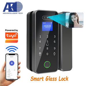 Serrure de porte intelligente en verre avec empreinte digitale biométrique, carte intelligente numérique en alliage d'aluminium ABS, <span class=keywords><strong>prix</strong></span> d'usine AIEN, WiFi TUYA - Product Image 1