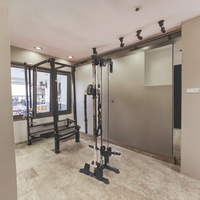 Station de musculation murale multifonctionnelle JIT à double poulie, équipement de fitness en acier, machine d'entraînement avec pile de poids de 50 kg