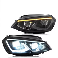 Ensemble de phares avant LED haut de gamme pour VW Golf 7 2014-2019, lentille de projecteur LED complète + animation DRL