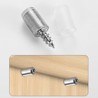 Support de tablette en acier inoxydable à vis autoperceuse avec manchon antidérapant, fixation invisible pour étagère de placard ou vitrine en verre