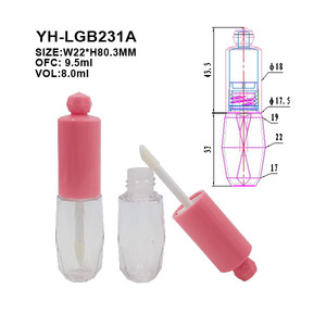 Etiqueta impresa personalizada brillo de labios cosmético y tubo de lápiz labial líquido con tapón de rosca 8ml W20xH80mm contenedor de plástico - Product Image 2