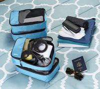 Sac de rangement pour chaussures, sac à fermeture éclair de Compression, maille visuelle pliable, imperméable, emballage de chaussures, organisateur de voyage, ensemble de Cubes, 4 pièces