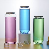 Boîtes de boisson en plastique PET de 250 ml et 550 ml vides avec anneau de traction pour soda, thé, bière avec impression sérigraphique