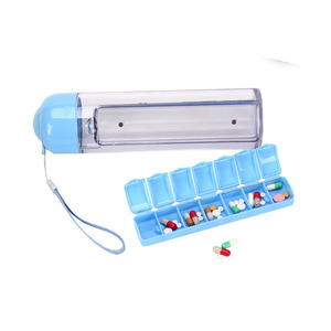 Botella de Agua Portátil y Organizador de Pastillas - Botella de Agua de Viaje de 400 ml con Estuche Semanal para Pastillas para 7 Días, para Actividades al Aire Libre - Product Image 2