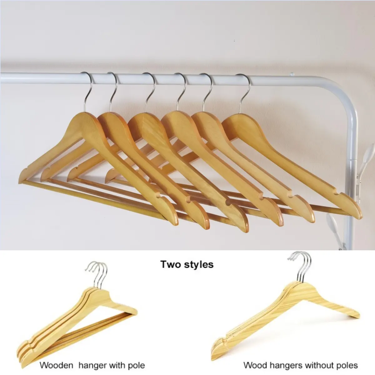 China customized factory clothes hangers wood basics non slip wooden hanger