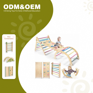 Piklers Montessori 3-Piece Foldable Baby Climbing Gym Triangle Set Indoor Toddler Climbing Toys Wood Frame for Play Structures