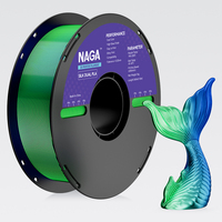 Filament d'impression 3D NAGA Silk Dual Color PLA 1,75 mm 1 kg, coextrusion bicolore, compatible avec la plupart des imprimantes 3D FDM