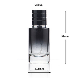 Color azul degradado Hombres Parfum vacío Botol 30ml 1oz Cilindro Colonia Atomizador Botellas de perfume de vidrio en aerosol redondo - Product Image 5