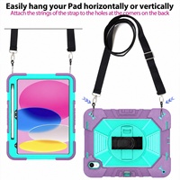 Coque antichoc intégrée avec protection anti-poussière pour iPad (A16) 11e génération 11 pouces 2025/10e génération 10,9 pouces, étui robuste antichoc avec support