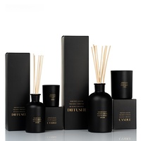 Ensemble d'huiles essentielles de luxe bouteille en verre diffuseur de roseaux avec emballage de luxe boîte-cadeau assainisseurs d'air pour la maison