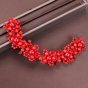 À la mode en plastique strass cristal chaîne de <span class=keywords><strong>cheveux</strong></span> <span class=keywords><strong>mariage</strong></span> casque accessoire de fête pour mariée perle chapeaux bandeau élégant - Product Image 4