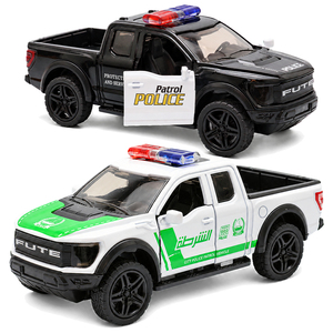 Nuovo Modellino in Scala 1:36 con Funzione Pull-Back, Auto della Polizia Americana in Lega, Pickup Raptor F150 con Porte Apribili, Giocattolo in Metallo per Bambini - Product Image 1