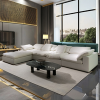 Canapé sectionnel de salon en tissu blanc duvet Style américain moderne élégant Nuageux confortable salon villa loft canapé d'angle nuage