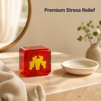 Cube de gel anti-stress, lot de 3, Bubble Pop, translucide rouge, personnage caché, décoration de bureau, cadeau