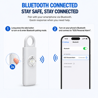 Dispositif d'alarme de sécurité personnel intelligent, son fort de 130 dB avec connexion Bluetooth, alarme de panique d'urgence pour les femmes qui font de la course à pied et voyagent