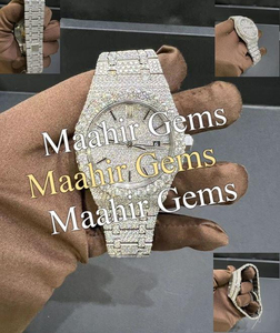 Montre mécanique pour homme Mossinate en acier inoxydable et moissanite avec cadran en verre, résistance à l'eau 10 bars, design Hip Hop Buss Down - Product Image 2