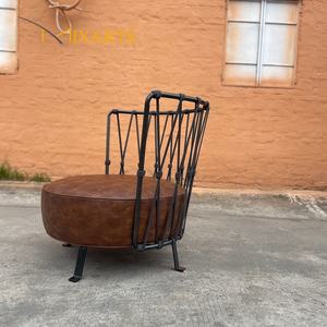 Poltrona di Design Europeo, Divano Contemporaneo per Soggiorno, Sedia Unica per il Tempo Libero, Telaio <span class=keywords><strong>in</strong></span> Acciaio Inox, Poltrona da Esterno <span class=keywords><strong>in</strong></span> Tessuto PU per Hotel - Product Image 4