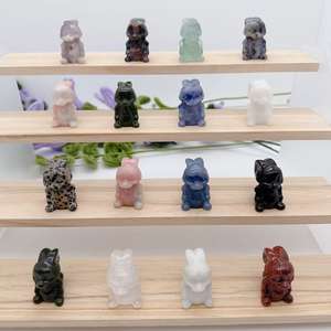 Fabbrica a buon mercato prezzo all'ingrosso di cristallo naturale figurine di grande orecchio conigli di cristallo animali <span class=keywords><strong>voglie</strong></span> per la decorazione della casa - Product Image 1