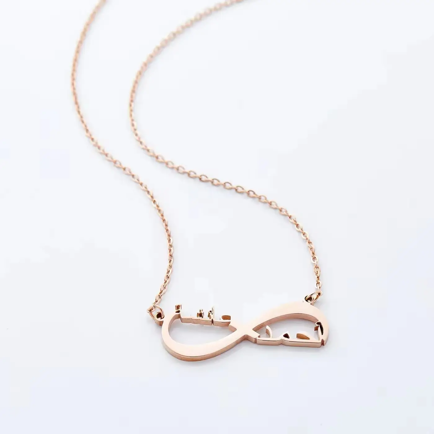 Personalized girls name necklace letter necklace initial infinity Arabic calligraphy pendant necklace jewelry factory